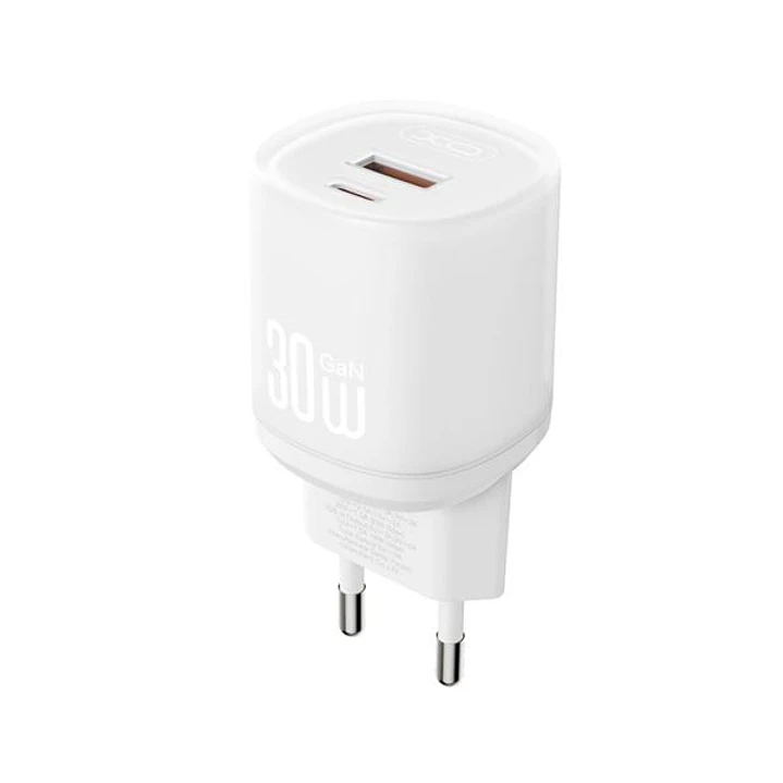 XO L151 Cargador de Corriente 30W - USB-A y USB-C - GaN - Color Blanco 1