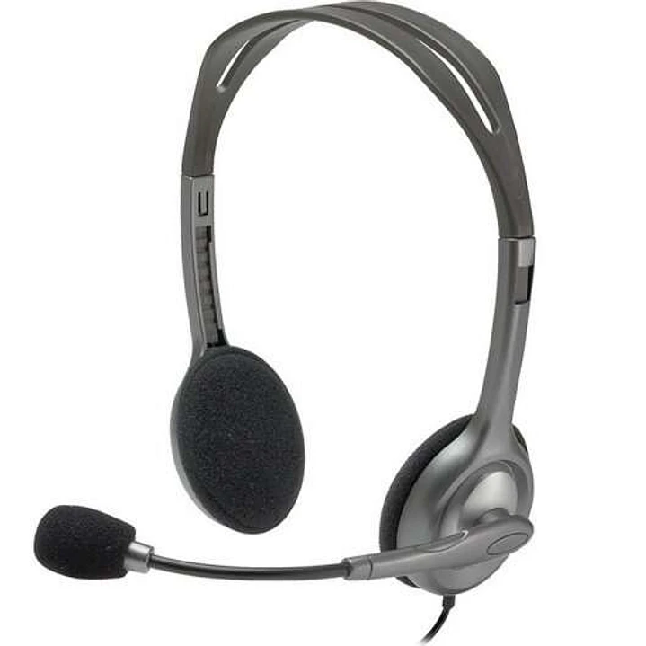 Logitech H111 Auriculares Estereo con Microfono - Microfono Giratorio - Diadema ajustable - Jack 3.5mm - Cable de 1.80m - Color Gris 1