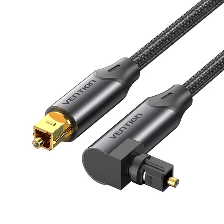 Vention Cable de Audio de Fibra Optica - 2m - Acodado - Trenzado - Color Negro 1