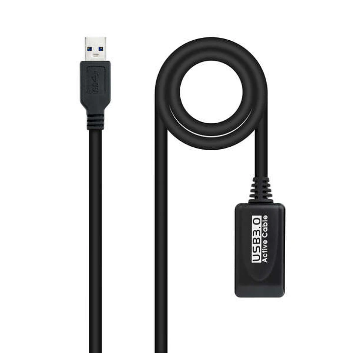 Nanocable Cable Prolongador con Amplificador USB-A 3.0 Macho a USB-A Hembra 5m 1