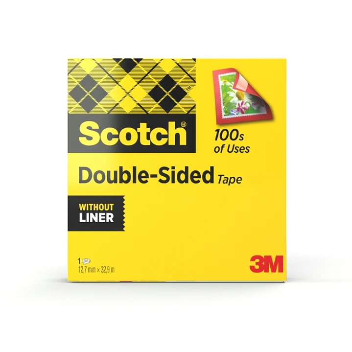 Scotch Cinta Adhesiva de Doble Cara - 12mm x 33m - Color Transparente 1