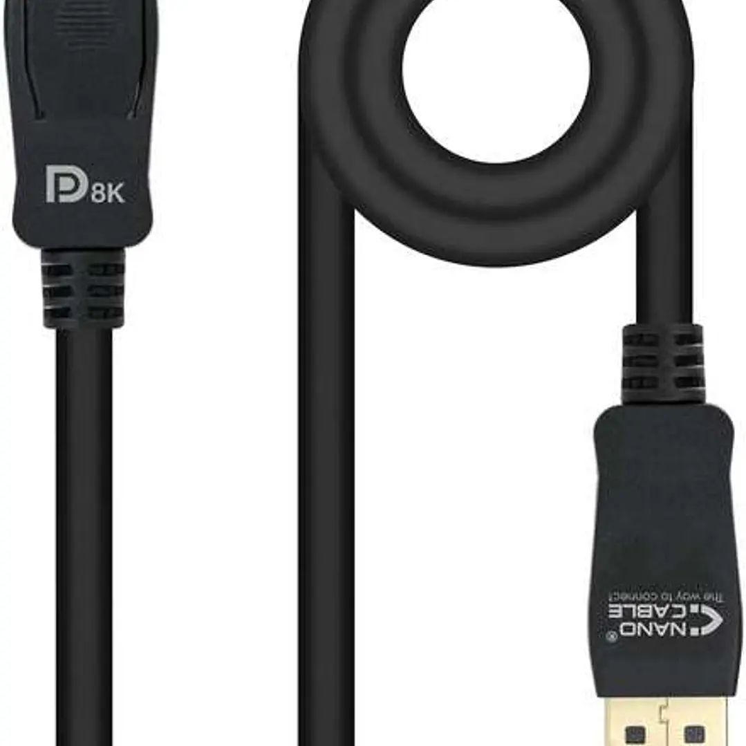 Nanocable Cable DisplayPort 1.4 Macho a DisplayPort 1.4 Macho 1m - Certificado VESA - Color Negro 1
