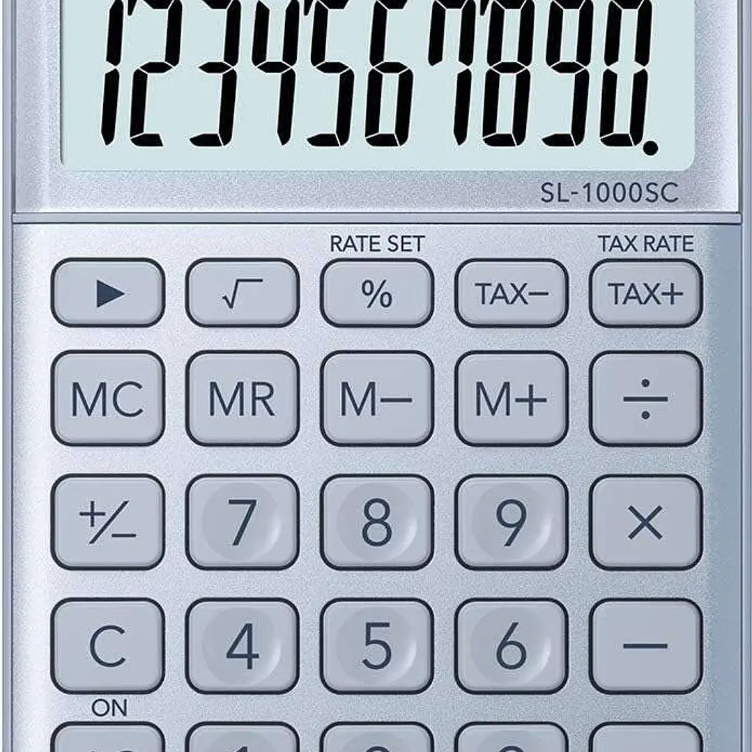 Casio SL-1000SC Calculadora de Bolsillo - Pantalla Extragrande de 10 Digitos - Alimentacion Solar y Pilas - Color Azul 1