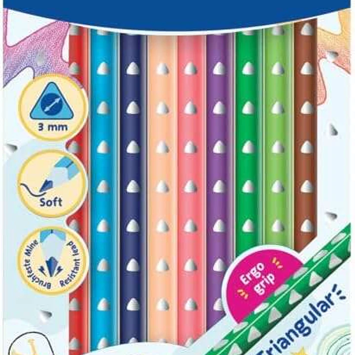 Pelikan Caja de 12 Lapices de Colores Triangulares Finos - Mina Antirotura - FSC 1