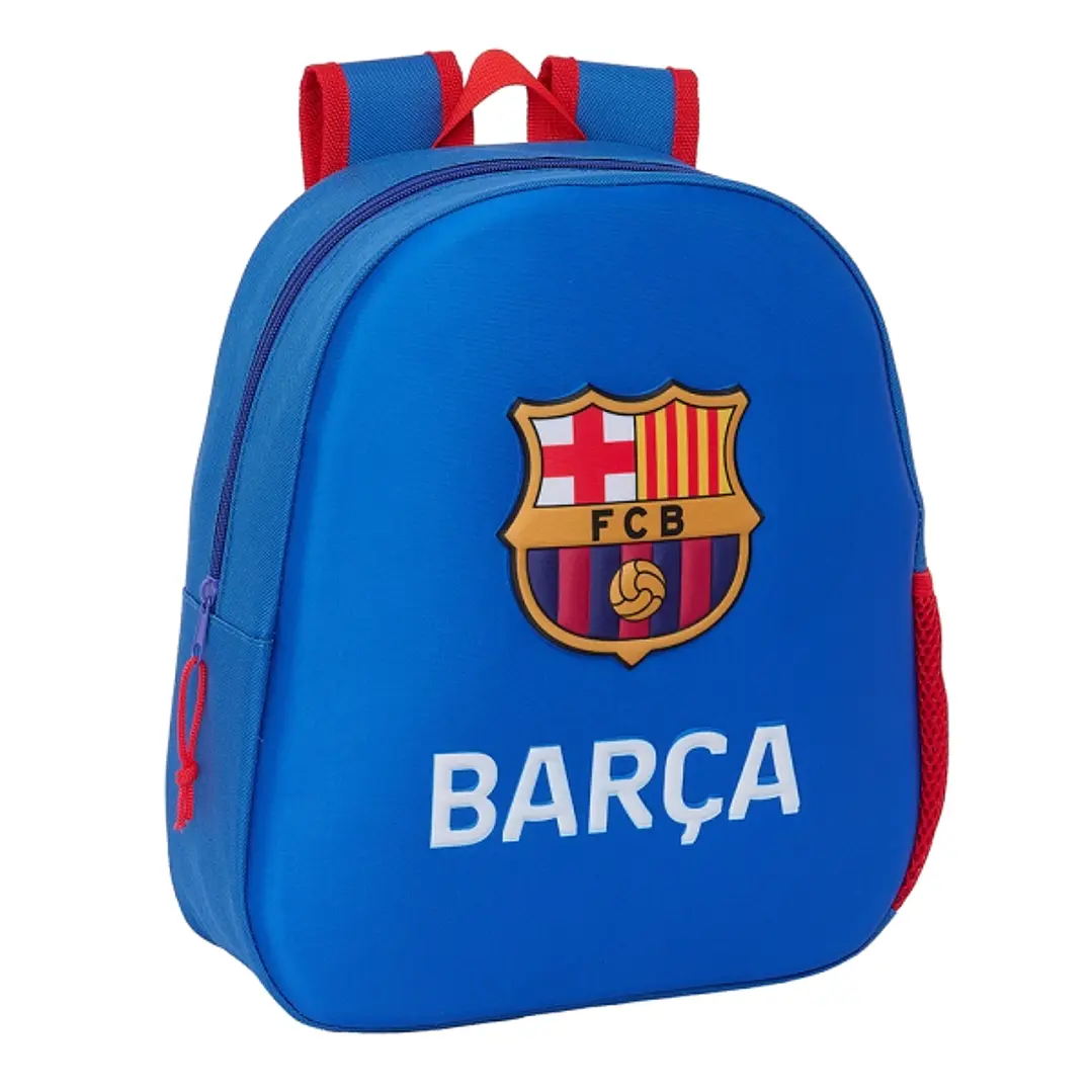 Safta F.C. Barcelona Mochila 3D - Asa de Mano - Portabotellas Lateral - 27x33x10cm - Color Azul 1