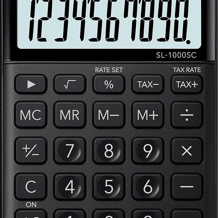 Casio SL-1000SC Calculadora de Bolsillo - Pantalla Extragrande de 10 Digitos - Alimentacion Solar y Pilas - Color Negro 1