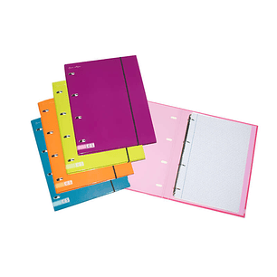 Ancor Carpetblok Carpeta de 4 Anillas A4 con Recambio Cuadriculado 4x4mm - Cierre con Goma - Colores Surtidos