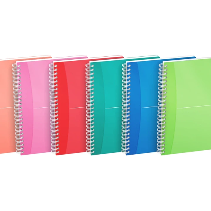 Oxford Office My Colours Cuaderno Espiral A5 - Tapa de Plastico Resistente - Espiral Doble para Mayor Durabilidad - Cuadricula 5x5 Ideal para Matemati 1