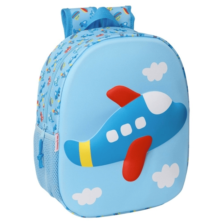 Safta Avion Mochila 3D - Portabotellas - Hombreras Acolchadas - Asa Superior - Color Azul Claro 1