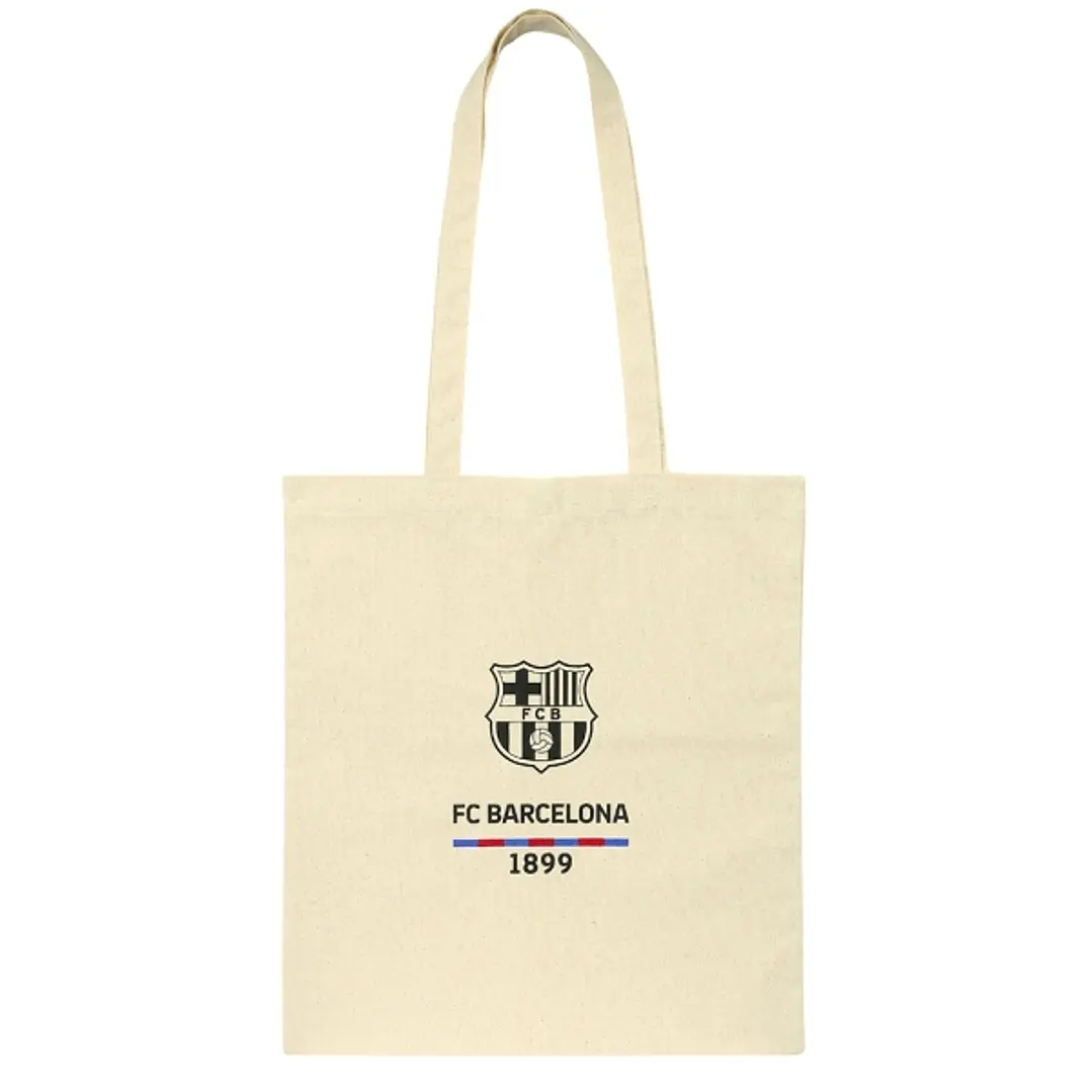 Safta F.C.Barcelona Tote Bag Bolsa de Tela - 38x42cm - Color Blanco 1
