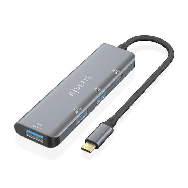 Aisens Hub USB 3.2 GEN1 5G USB-C - USB-C/M-1xUSB-C/H-3xUSB-A/H - 15cm - Color Gris 1