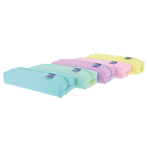 Oxford Kangoo Live & Go Estuche Rectangular Mediano - Goma Elastica para unirlo al Cuaderno - Colores Surtidos Pastel