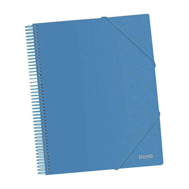 Dohe Carpeta con 40 Fundas Tamaño A4 - Tapa de Polipropileno Opaco de 800 Micras - Fundas Transparentes de 80 Micras - Espiral de Plastico Colorido -  1