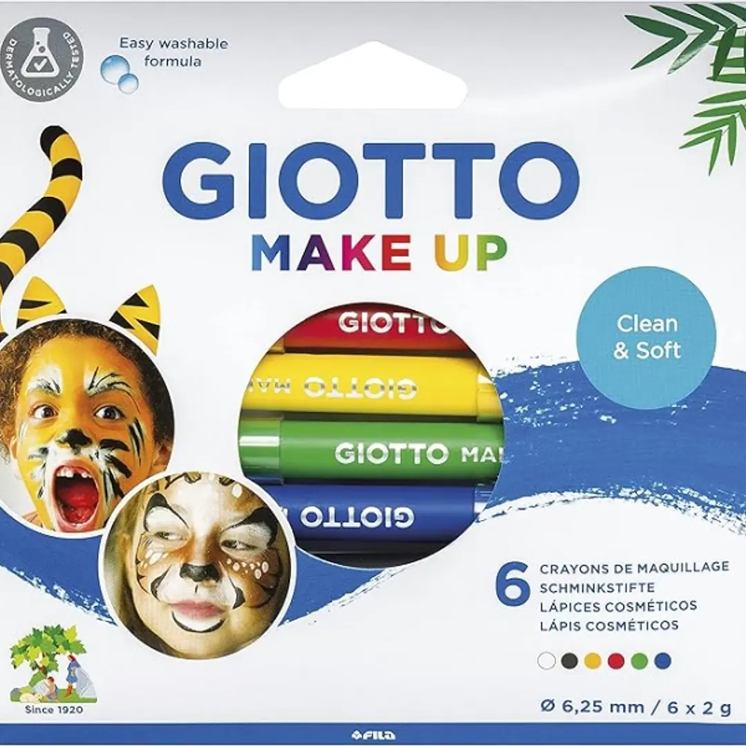Giotto Make Up Classic Pack con 6 Lapices Cosmeticos - Se Lava con Agua - Dermatologicamente Testado - Colores Clasicos Surtidos 1