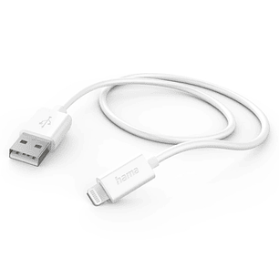 Hama Cable de Carga - USB-A Macho - Ligthning - Longitud 1m - Color Blanco