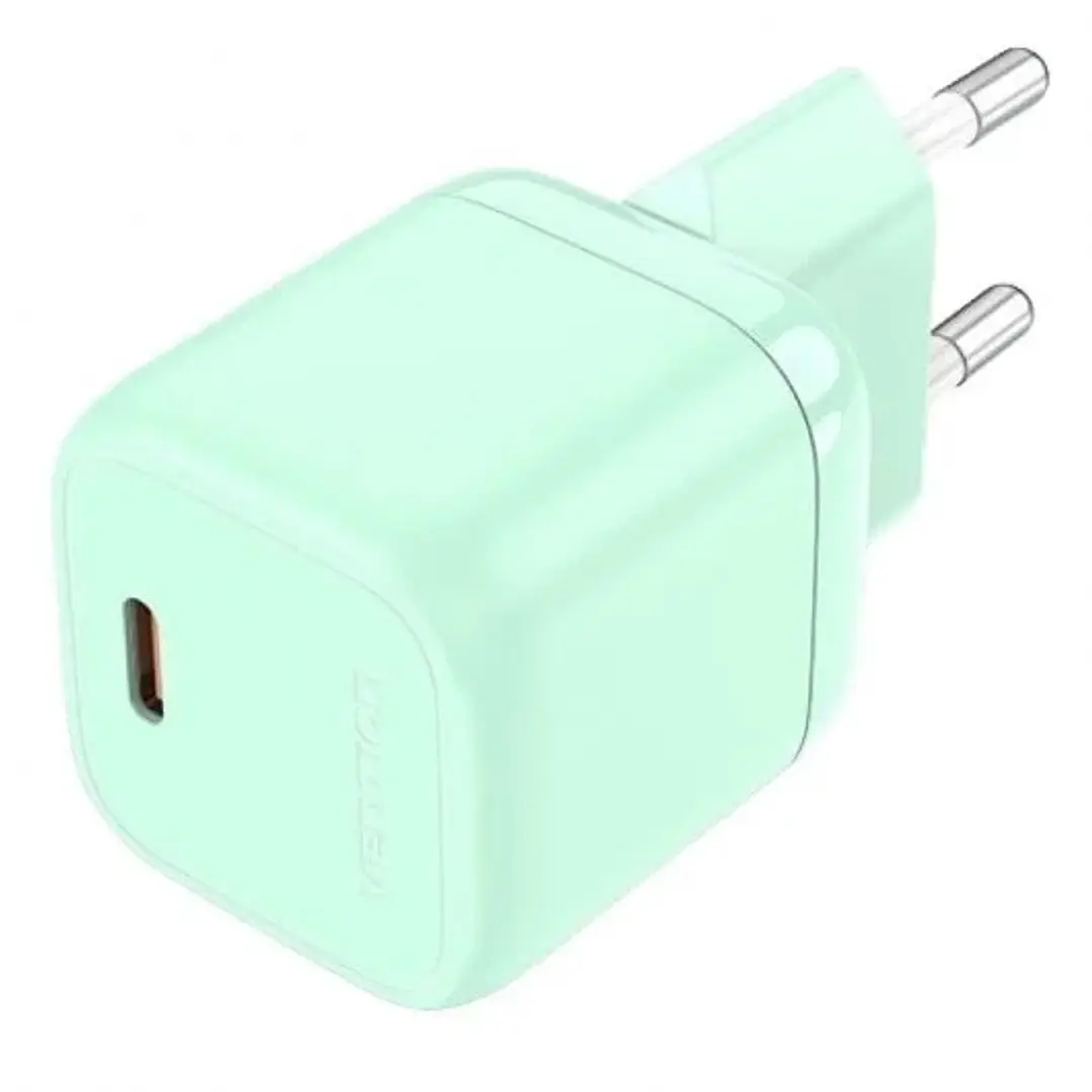Vention Cargador de Pared GaN USB-C 30W 3A - Carga Rapida - Color Verde 1