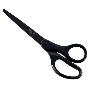 Leitz Quality Tijeras de Acero Inoxidable 18cm - Revestimiento de Titanio - Antiadherentes - Agarre Ergonomico - Color Negro