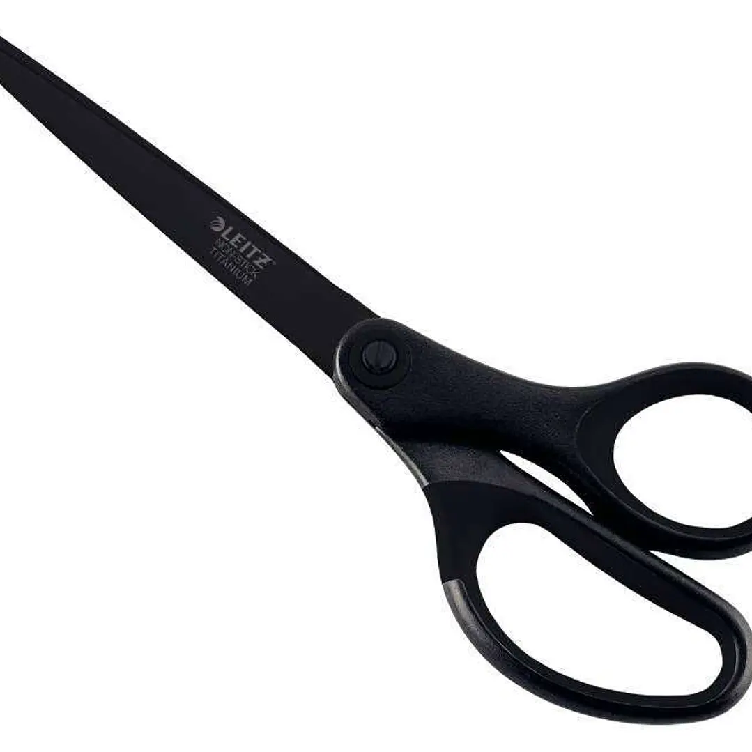 Leitz Quality Tijeras de Acero Inoxidable 18cm - Revestimiento de Titanio - Antiadherentes - Agarre Ergonomico - Color Negro 1