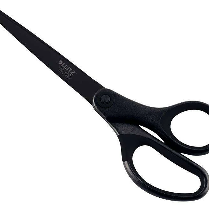 Leitz Quality Tijeras de Acero Inoxidable 18cm - Revestimiento de Titanio - Antiadherentes - Agarre Ergonomico - Color Negro 1