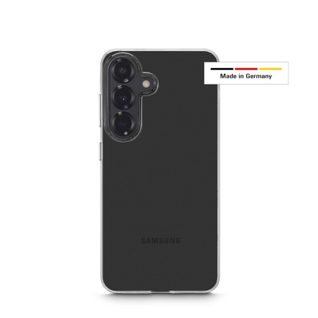 Hama Always Clear Funda para Samsung Galaxy S25 - Antideslizante - Especial Antiamarilleo - Poliuretano Termoplastico - Bordes Elevados - Color Transp 1