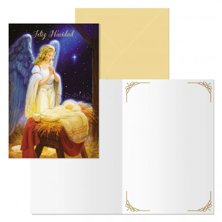 Dohe Angel Pack de 6 Tarjetas de Felicitacion Navideña con Sobre - Tamaño Cerrada 11.5x17cm, Abierta 23x17cm - Papel Offset - Impresas a todo Color 1