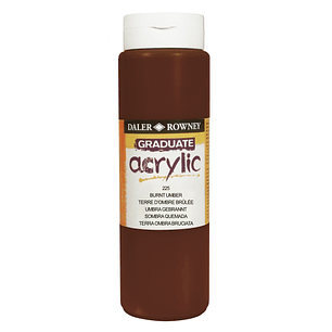 Daler Rowney Graduate Pintura Acrilica - Botella de Plastico - 500ml - Color Sombra Tostada