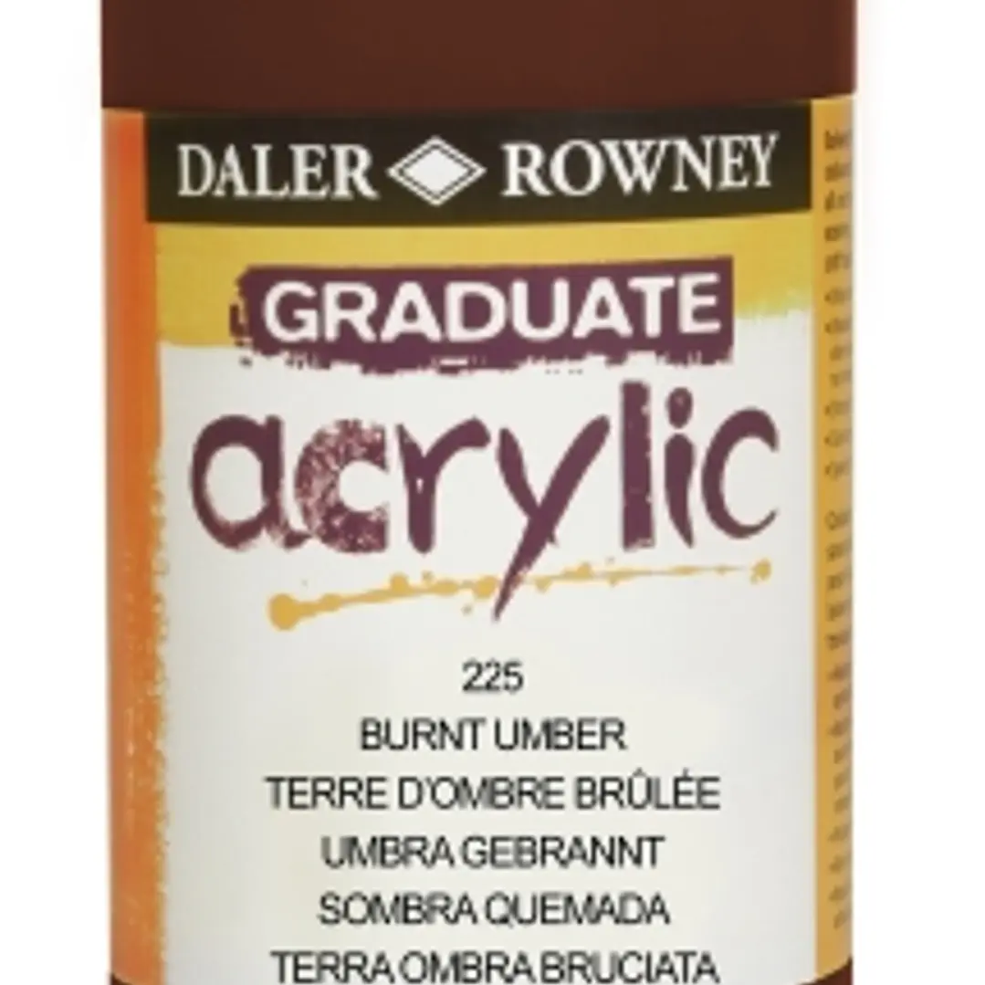 Daler Rowney Graduate Pintura Acrilica - Botella de Plastico - 500ml - Color Sombra Tostada 1
