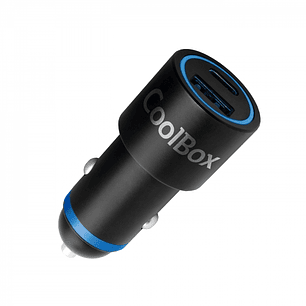 Coolbox Cargador de Coche - 48W - QC3.0 y PD1.2 - USB-A y USB-C - Color Negro