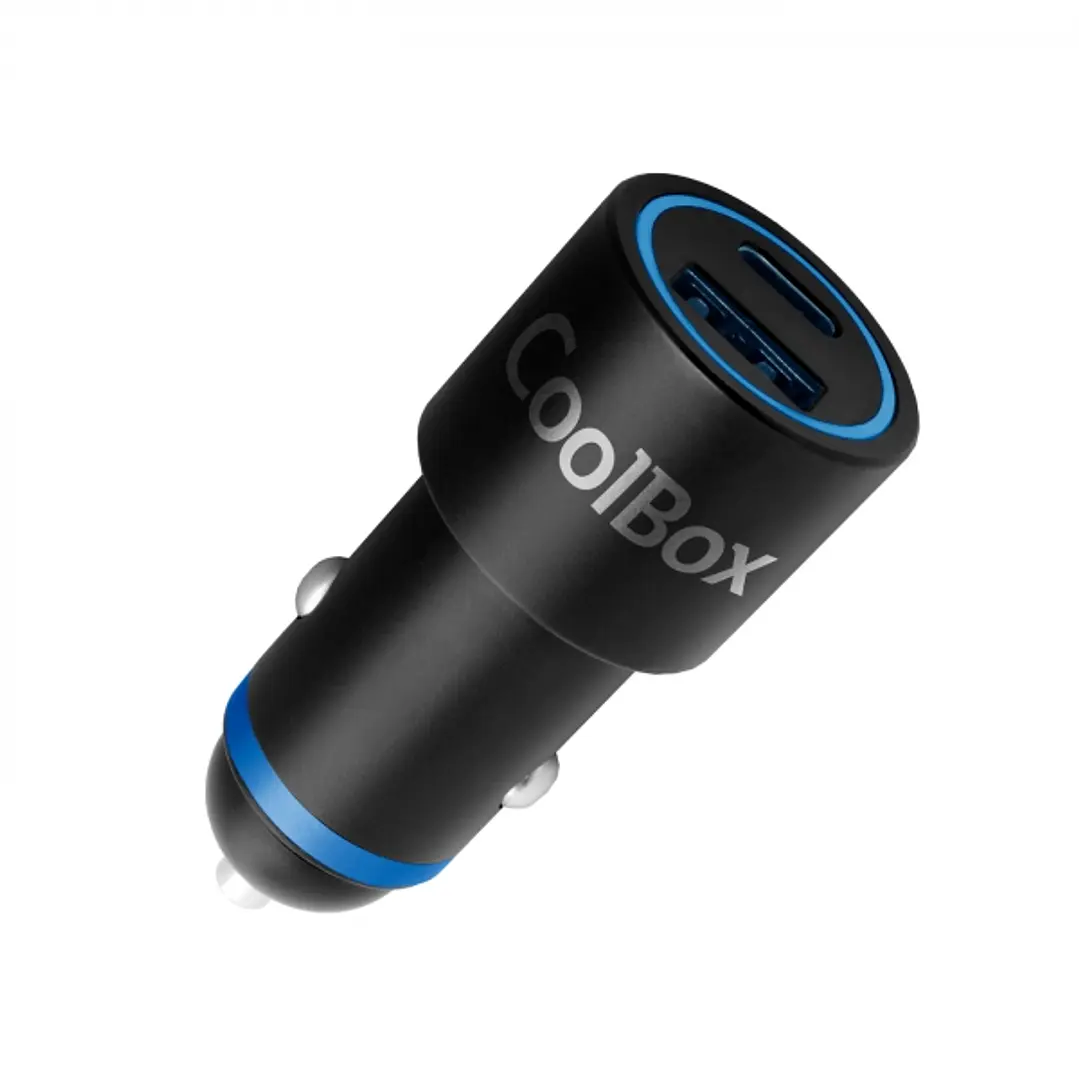 Coolbox Cargador de Coche - 48W - QC3.0 y PD1.2 - USB-A y USB-C - Color Negro 1