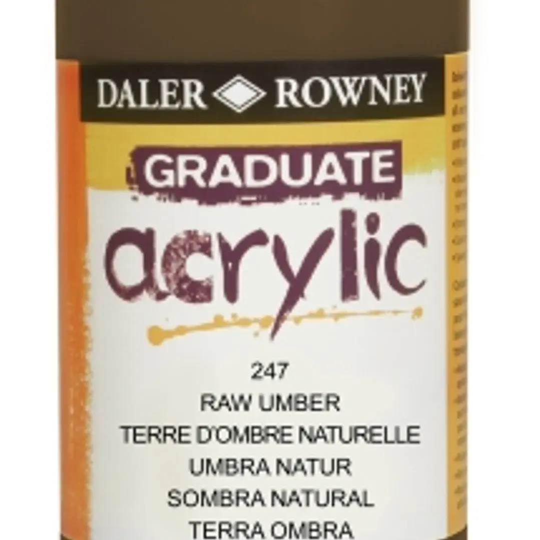 Daler Rowney Graduate Pintura Acrilica - Botella de Plastico - 500ml - Color Sombra Natural 1