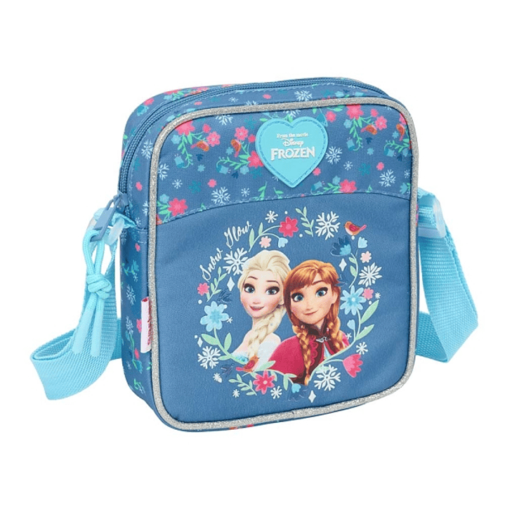 Safta Frozen Bolsito con Bandolera - 1L - Ideal para Uso Diario - Ligero y Practico - 160x40x180mm - Color Azul 1