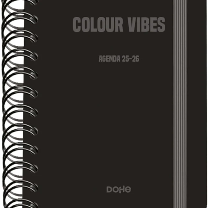 Dohe Colour Vibes Agenda Escolar 25/26 Espiral Wireo A6 - Dia Pagina - Papel 80g/m2 - 4 Hojas de Pegatinas - Cubierta de Carton Plastificado - Cierre 1