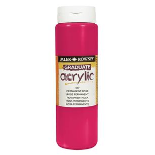 Daler Rowney Graduate Pintura Acrilica - Botella de Plastico - 500ml - Color Rosa Permanente