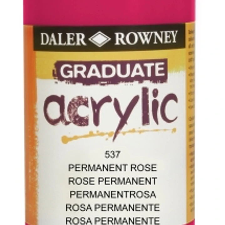 Daler Rowney Graduate Pintura Acrilica - Botella de Plastico - 500ml - Color Rosa Permanente 1