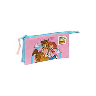 Safta Jessie Portatodo - 3 Compartimentos con Cremalleras - Bolsillo Interior - 0.6L - 220x30x120mm - Color Rosa