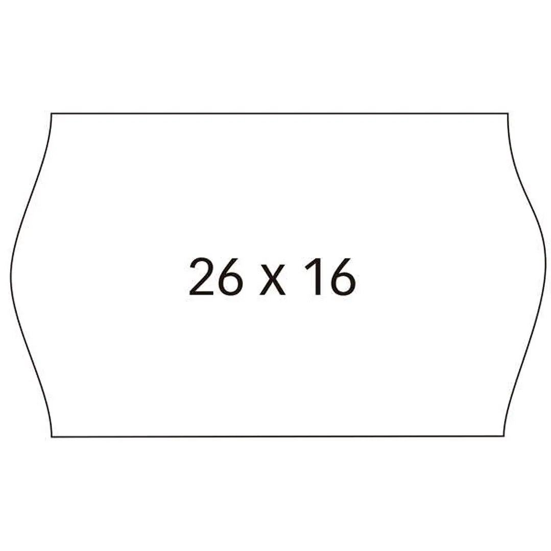 Apli Pack con 6 Rollos de Etiquetas Blancas para Maquinas Etiquetadoras de Precios de 2 Lineas - Tamaño 26x16mm - Adhesivo Removible - Cantos Sinusoid 1