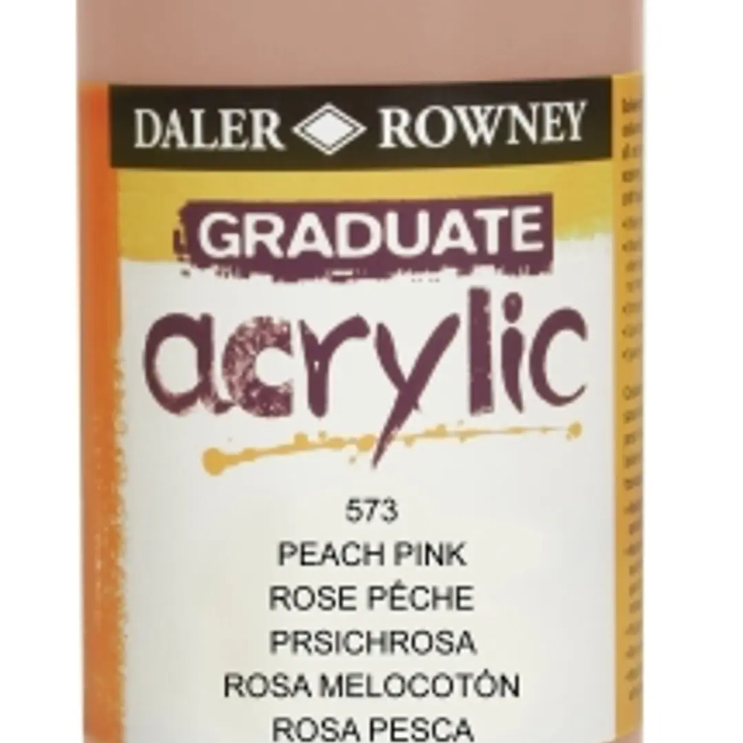 Daler Rowney Graduate Pintura Acrilica - Botella de Plastico - 500ml - Color Rosa Melocoton 1
