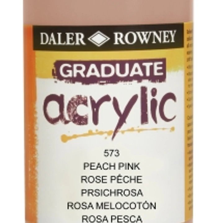 Daler Rowney Graduate Pintura Acrilica - Botella de Plastico - 500ml - Color Rosa Melocoton 1