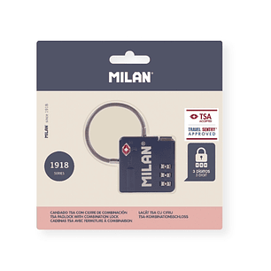 Milan 430 Since 1918 Candado TSA con Cierre de Combinacion - 3 Digitos - Metalico - Color Azul