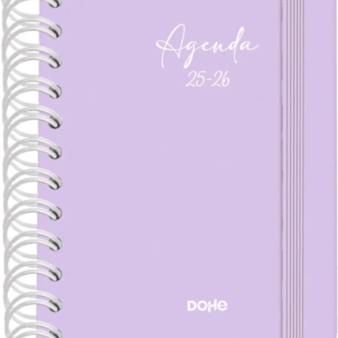 Dohe Serenity Agenda Escolar 25/26 Espiral Wireo A6 - Dia Pagina - Papel 80g/m2 - 4 Hojas de Pegatinas - Cubierta de Carton Plastificado - Cierre con 1