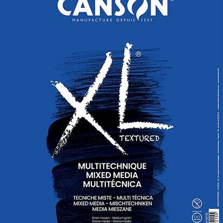 Canson Xl Mix Media Bloc de Dibujo Acuarela de 30 Hojas A4 - Grano Medio - Microperforado Espiral - 21x29.7cm - 300g - Color Blanco 1