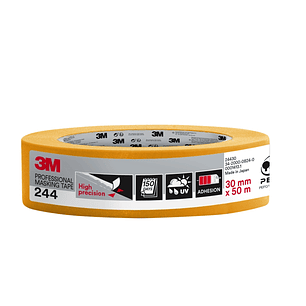 3M Cinta de Enmascarar Profesional - Multisuperficie - 30mm x 50m - 100% PEFC - Color Naranja