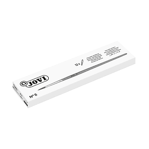 Jovi Pinceles Artisticos Pelo Poney Nº 6 - Pelo Natural - Mango de Madera - Calibre 00 al 12 - Punta Redonda - Pelo Suave - Color Varios