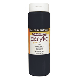 Daler Rowney Graduate Pintura Acrilica - Botella de Plastico - 500ml - Color Negro Perla