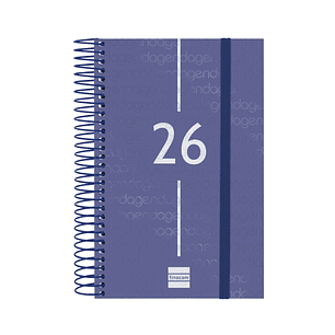 Finocam Year Agenda de Espiral - Anual 2026 - Tapa Ligera - Formato E5 - 135x24x181mm - 1 Dia por Pagina - Color Azul