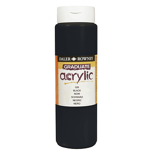 Daler Rowney Graduate Pintura Acrilica - Botella de Plastico - 500ml - Color Negro