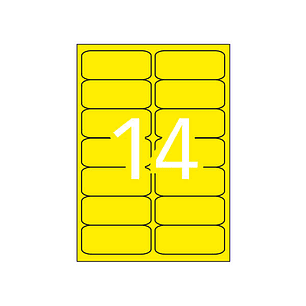 Apli Etiquetas Amarillo Fluorescente Permanentes 99.1 x 38.1mm 20 Hojas