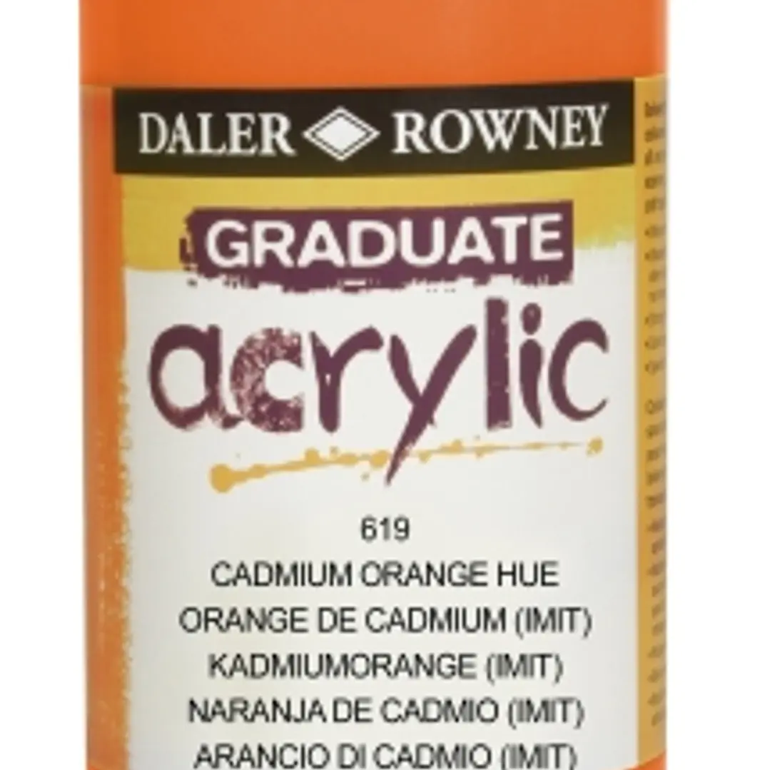 Daler Rowney Graduate Pintura Acrilica - Botella de Plastico - 500ml - Color Naranja de Cadmio 1