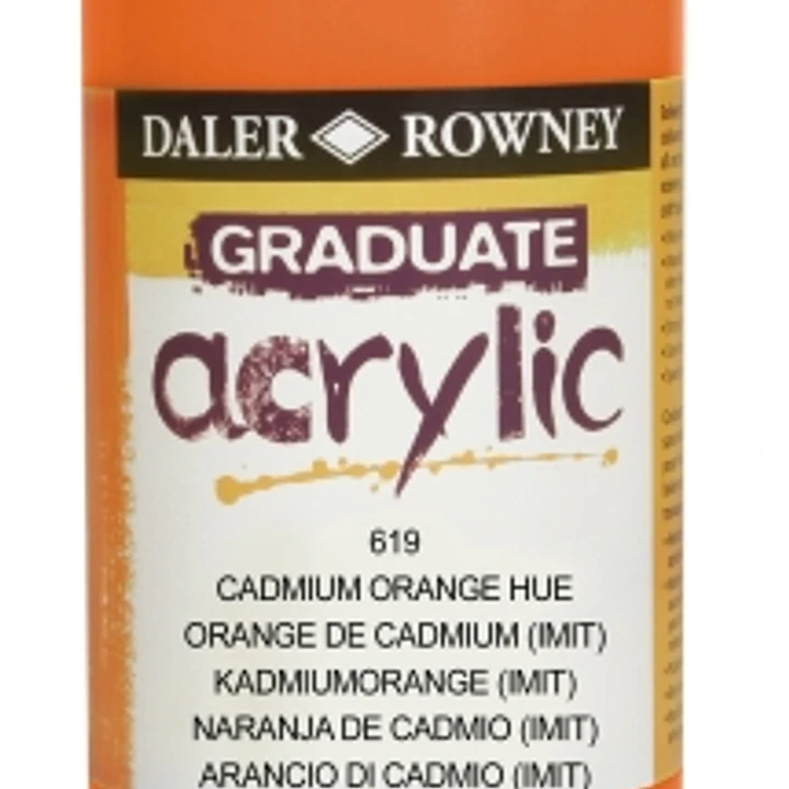Daler Rowney Graduate Pintura Acrilica - Botella de Plastico - 500ml - Color Naranja de Cadmio 1