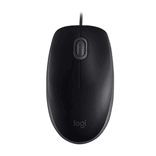 Logitech B110 Silent Raton USB 1000dpi - 3 Botones - Silencioso - Uso Ambidiestro - Cable de 1.80m - Color Negro